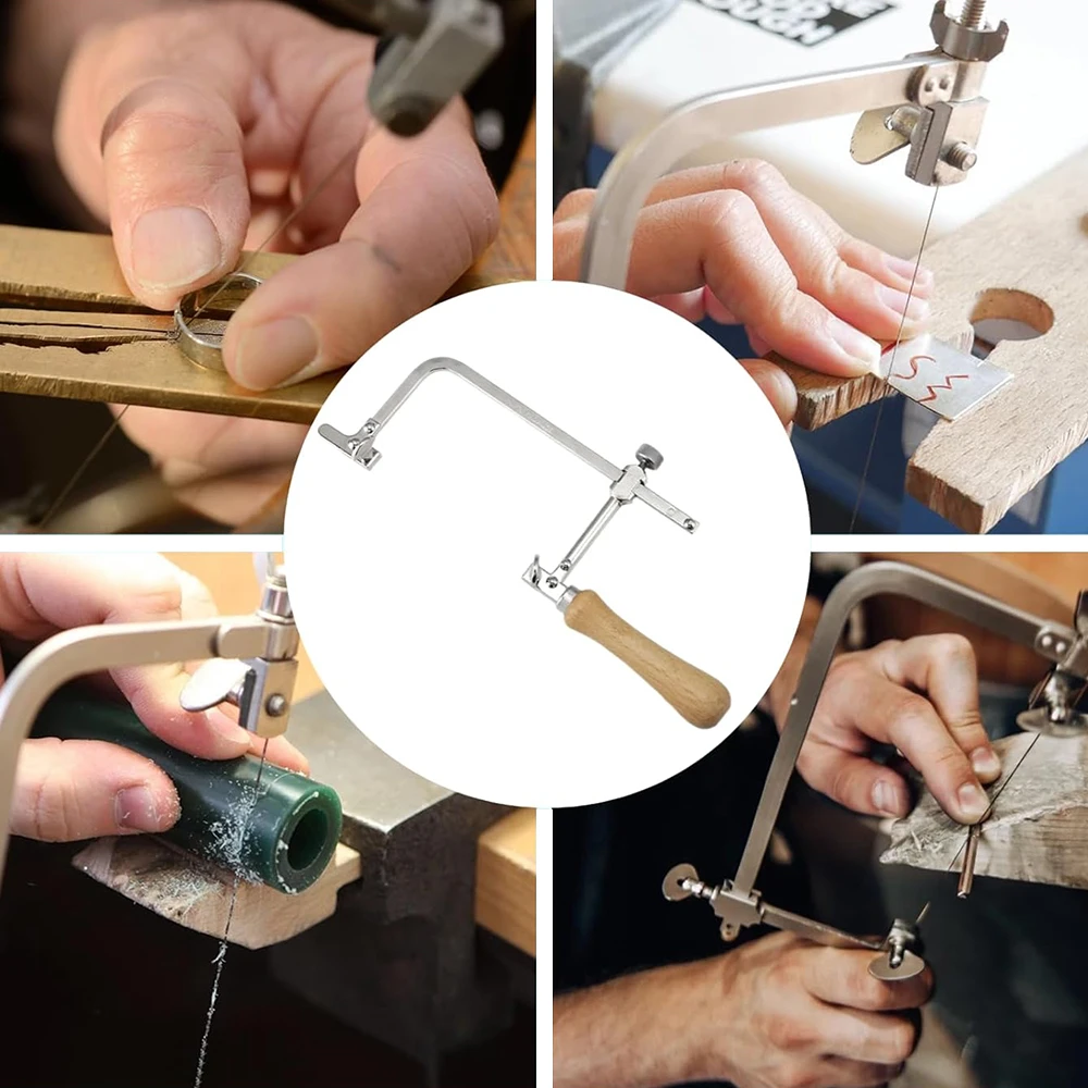 Kit de marco de sierra de joyero con cuchillas, 12 piezas, anillo de cera ajustable, corte de precisión, sierra de Metal, herramienta para hacer joyas