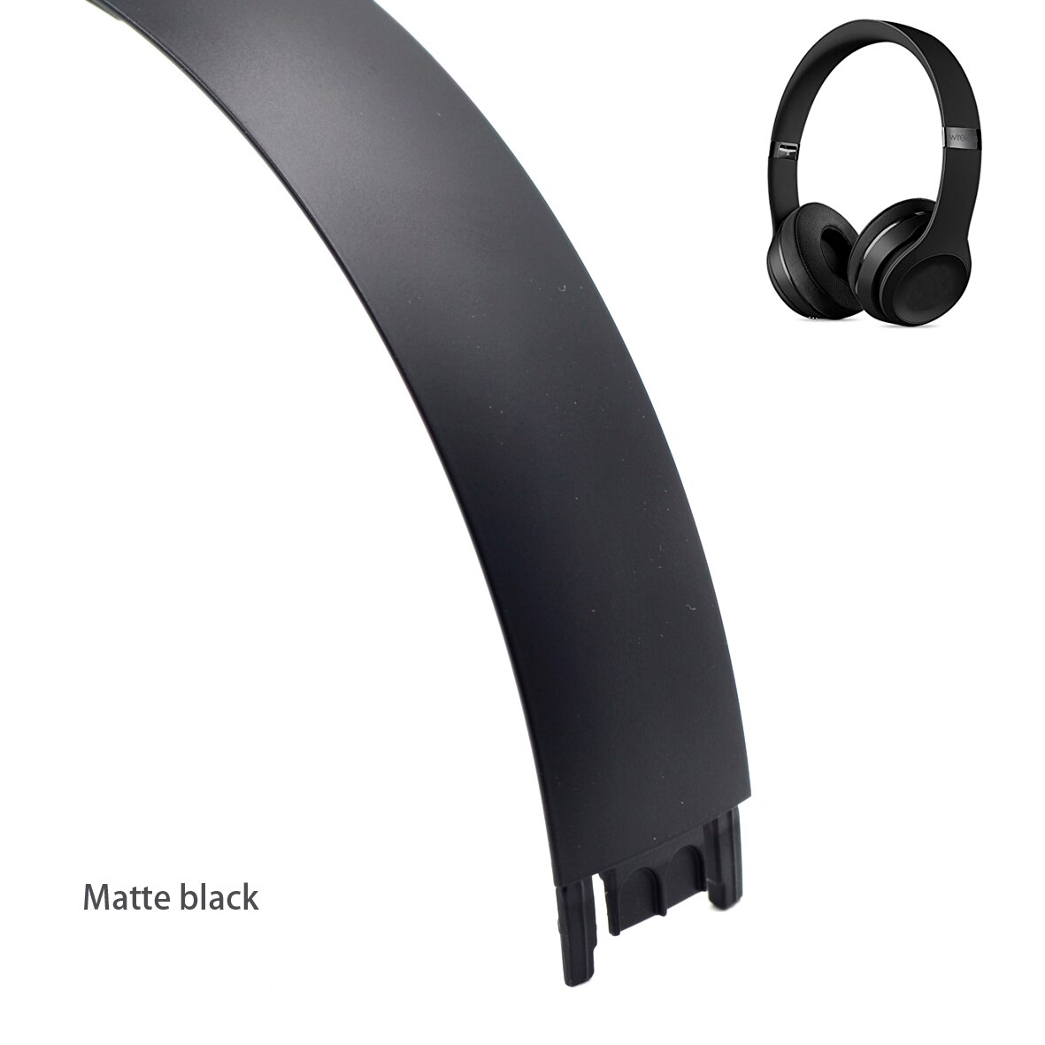 Defean 14 Color Replacement Headband Head Band plastic hoops For Beats solo3 solo 3.0 wired / solo3 wireless Headphone: Matte black