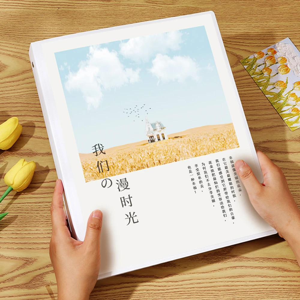 Álbum de fotos autoadhesivo DIY, hojas sueltas, gran capacidad, 30/40 páginas, álbum de recortes conmemorativo, libro de recuerdos familiar, almacenamiento de imágenes: YELLOW