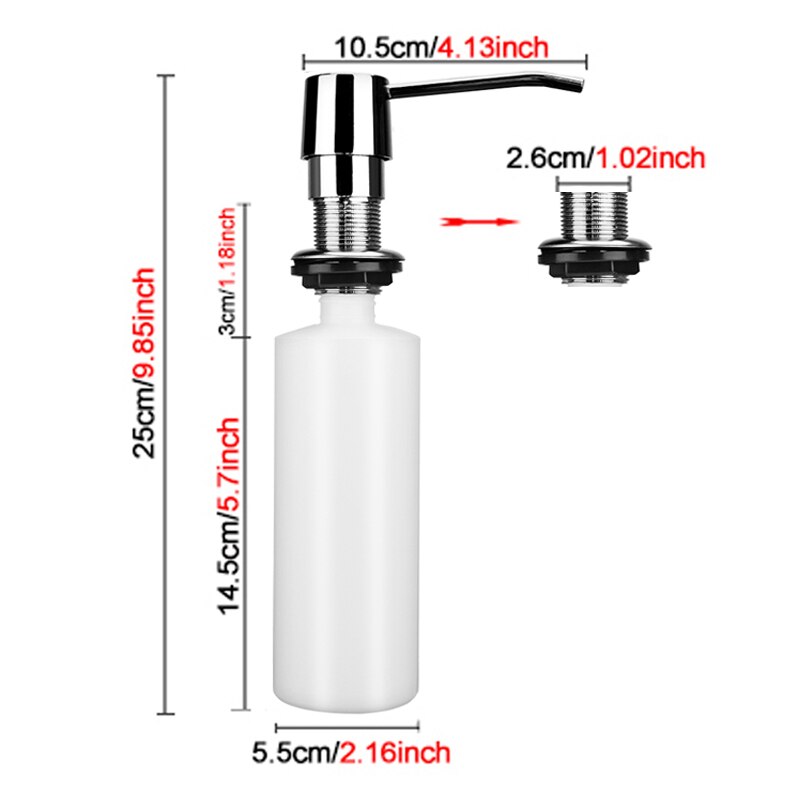 300Ml Keuken Zeepdispenser Wastafel Vloeibare Zeep Fles Badkamer Wasmiddel Hand Wassen Zeep Dispenser Pompen