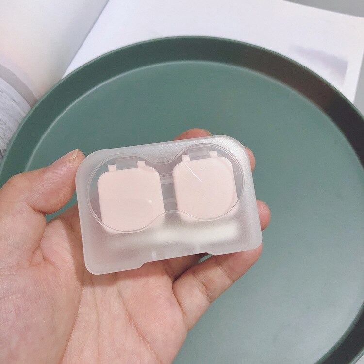 Colorful Contact Lens Case Eye Contact Lens Box Women Travel Contact Lenses Case Leakproof Container Lenses Box for Travel Kit: Pink