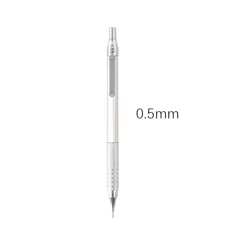 Lápiz mecánico de 0,3/0,5/0,7/2,0mm, centro de gravedad bajo, dibujo de Metal, lápiz especial, suministros de arte para escritura escolar y de oficina, 1 ud.: Borgoña