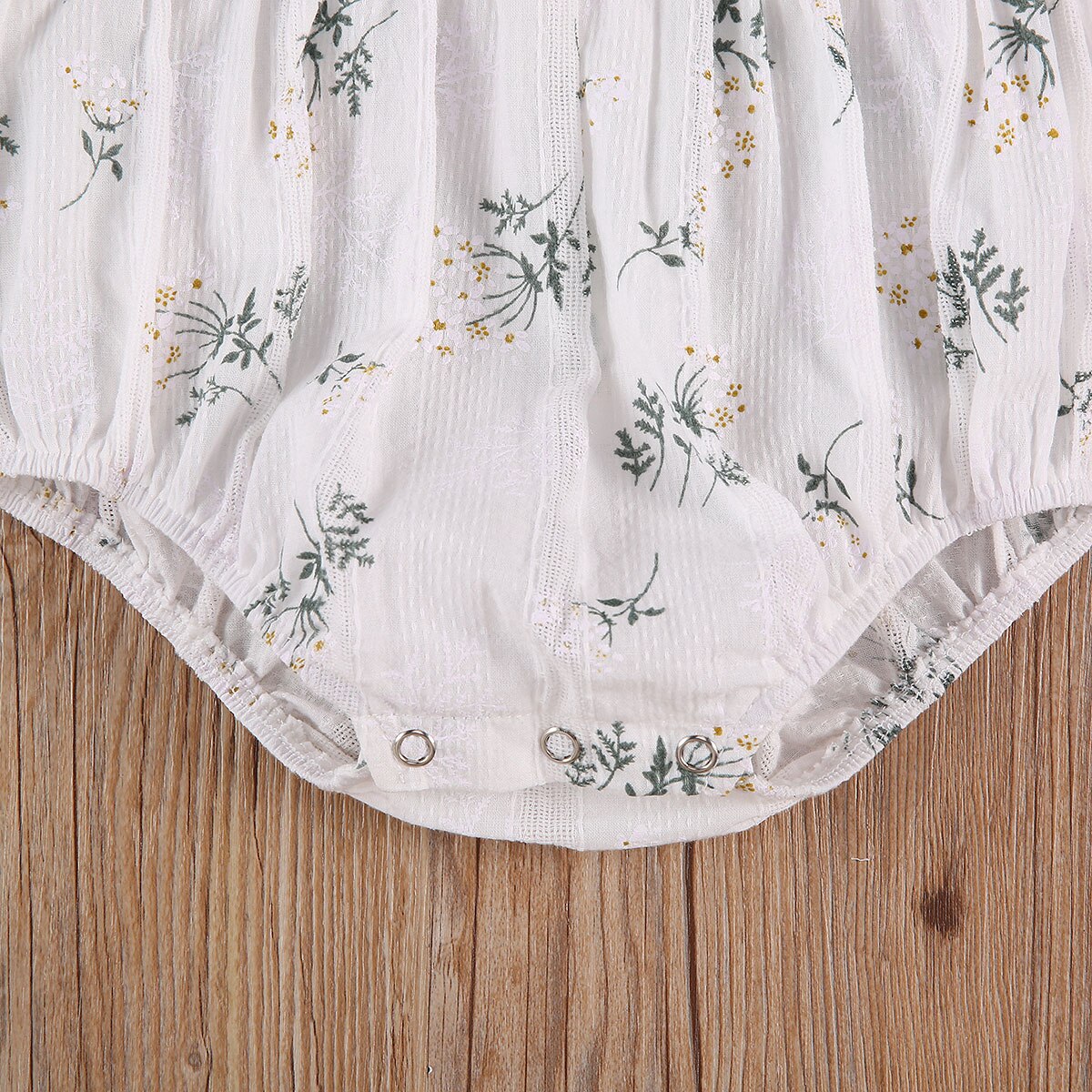 0-24M Infant Baby Girls Boys Bodysuits Headband 2pcs Long Sleeve Ruffles Flowers Print Jumpsuits