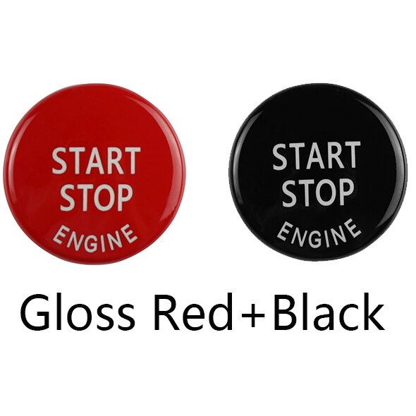 Motor start stop knap tilbehør nøgle dekoration til bmw  x1 x5 e70 x6 e71 z4 e89 1 3 5 serie  e90 e91 e92 e60 bil udskift dæksel: Blank rød sort