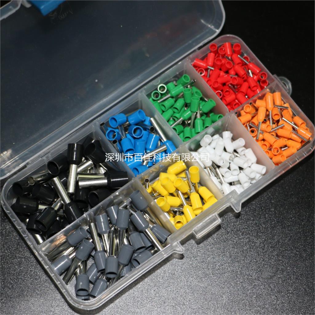 400pcs boxed European insulated crimp terminal connector pin tube type terminal terminal copper nose
