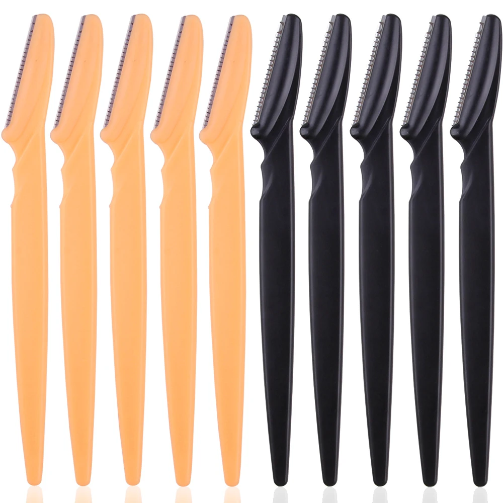 3/10Pcs Eyebrow Trimmer Blade Shaver Portable Face Razor Eye Brow Epilation Hair Removal Cutters Safety Razor Woman Makeup: SKY BLUE
