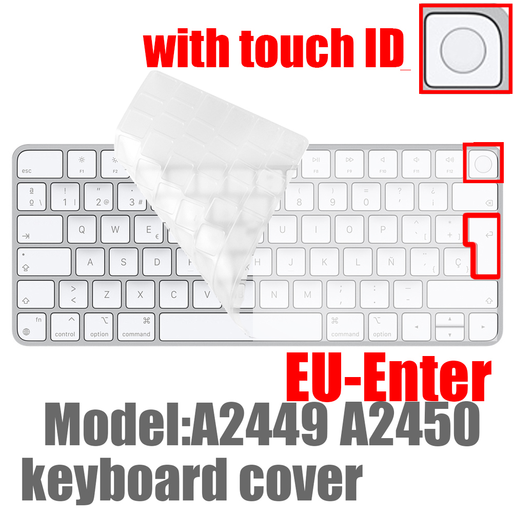 Für Magic Keyboard Silikon transparente Tastatur Schutzhülle für Apple IMac Tastatur 1843 A1644 A2520 A1314 A2449 wasserdicht: Rosa