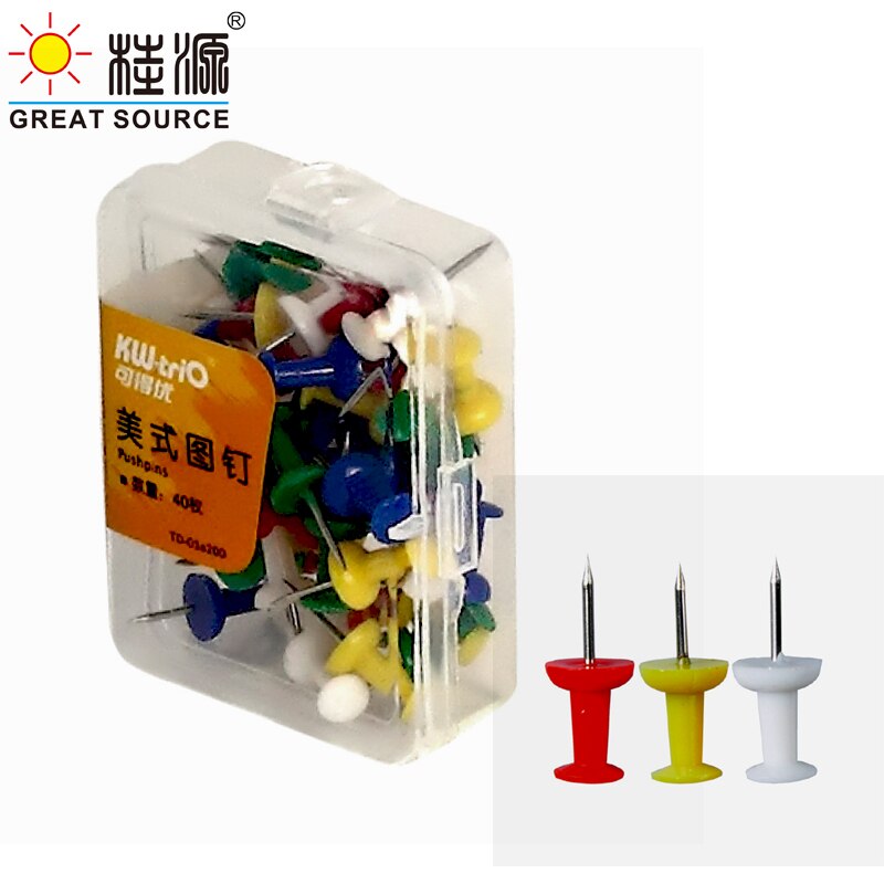 22Mm Punaise Push Pin Kleurrijke Hoofd Tekening Pin Fix Pin 40Pcs Per Doos (2 Dozen)