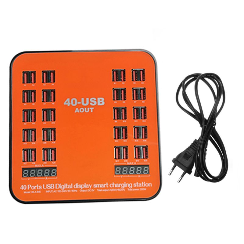 1Set Universal 40 Ports USB Charger Multi Ports Charging Station Dock For Mobile Phone Tablet iPhone iPad Desktop Accessories