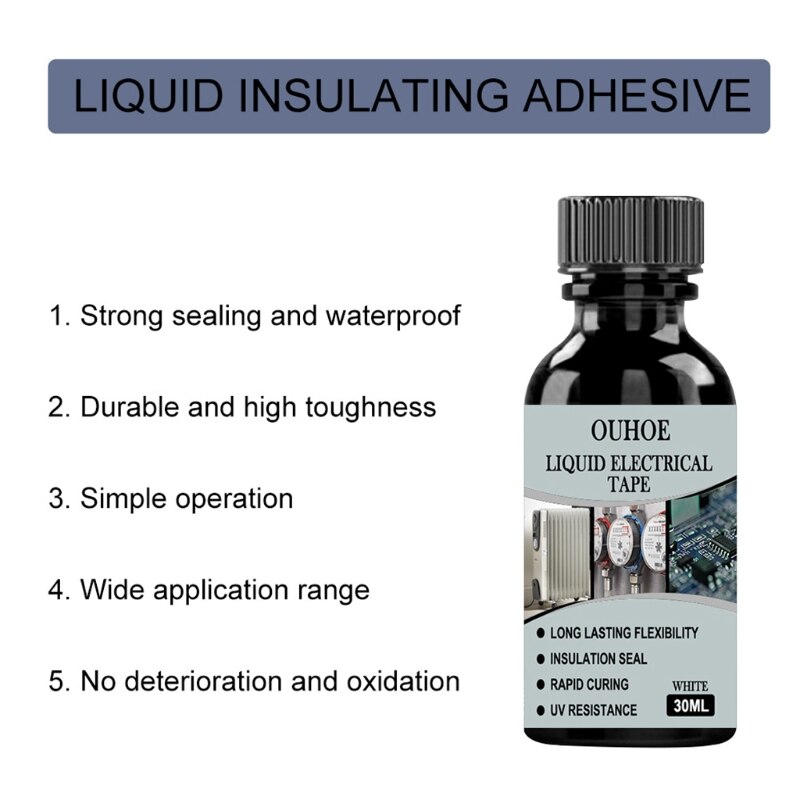 Sellador adhesivo líquido de silicona, pegamento de goma multiusos, sin manchas, para azulejos de plástico y Metal, 50ml