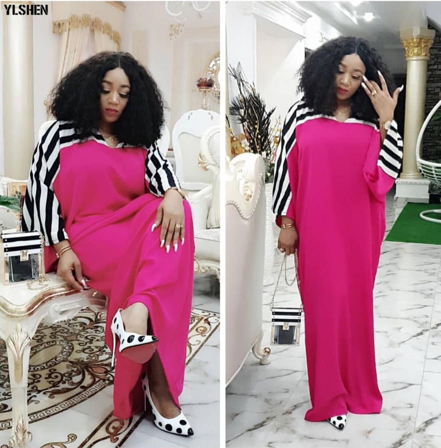 Vestidos africanos de talla grande para mujer Dashiki, ropa africana a rayas Bazin Riche Boubou Africain