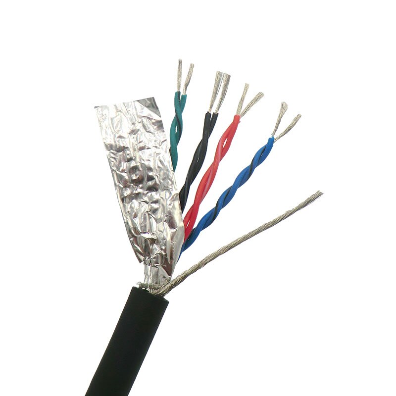 Flexibel partvinnad kabel skärmad tråd 4,6,8,10,12,14,16,20,26 kärna kodarkabel 485 signaldatastyrtråd förtennad koppar: 8 kärnor / 0.14 mm 2(26 awg)