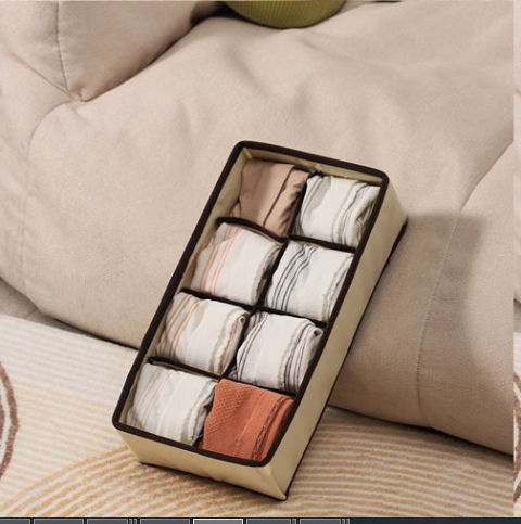 1PC 6/7/8/24 Compartment Underwear Organizer Bra Storage Box Closet Sock Folding Storage Drawer Home Bedroom tier lockers: Red