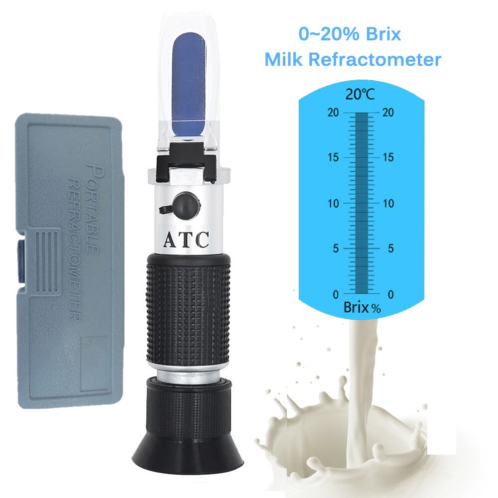 0-20% Brix Refractometer Milk Brix Tester Sugar Content Meter Milk Monitor Analyser Refractometro Juice Concentration Detector