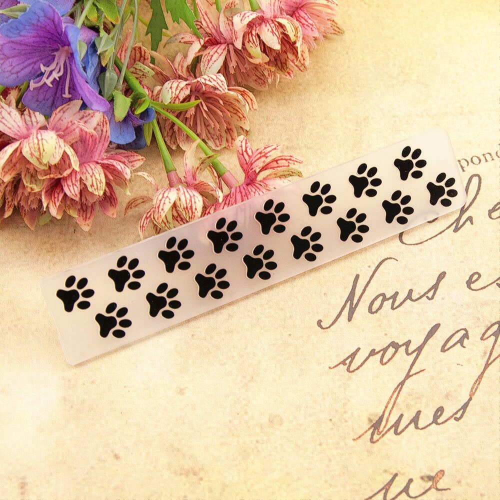 Manualidades con estampado de patas de plástico, 15x3cm, para hacer tarjetas, álbum de tarjeta de papel, decoración de boda, clip, carpetas en relieve