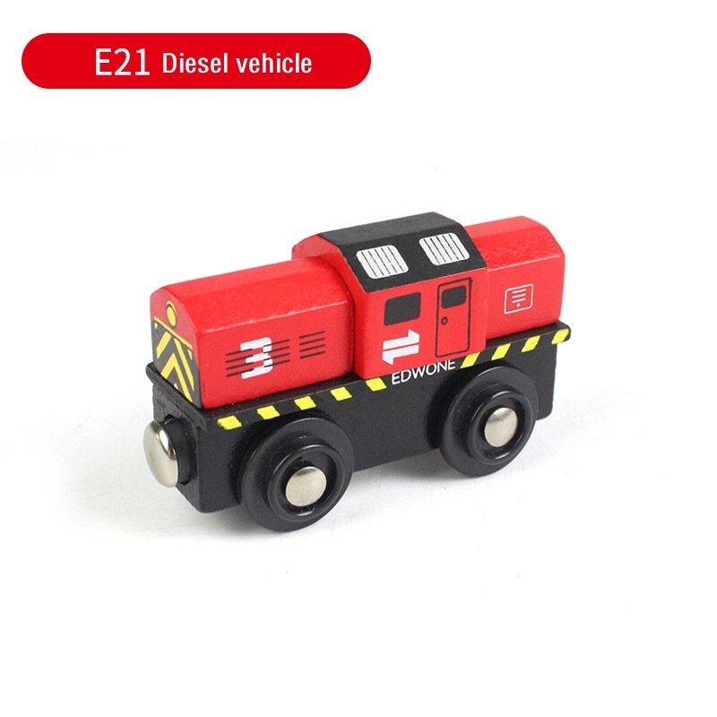 Treno magnetico in legno giocattolo per bambini giocattolo James Anime locomotiva giocattoli per auto treno in legno veicoli ferroviari regali di compleanno per bambini: E21