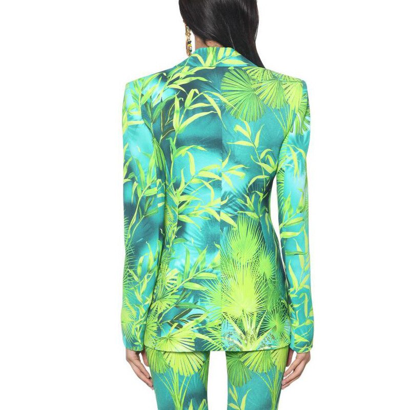 Getspring dame blazer rød grøn blazer jakkesæt blomstret plus size dame blazer og jakke langærmet feminino jakke frakke