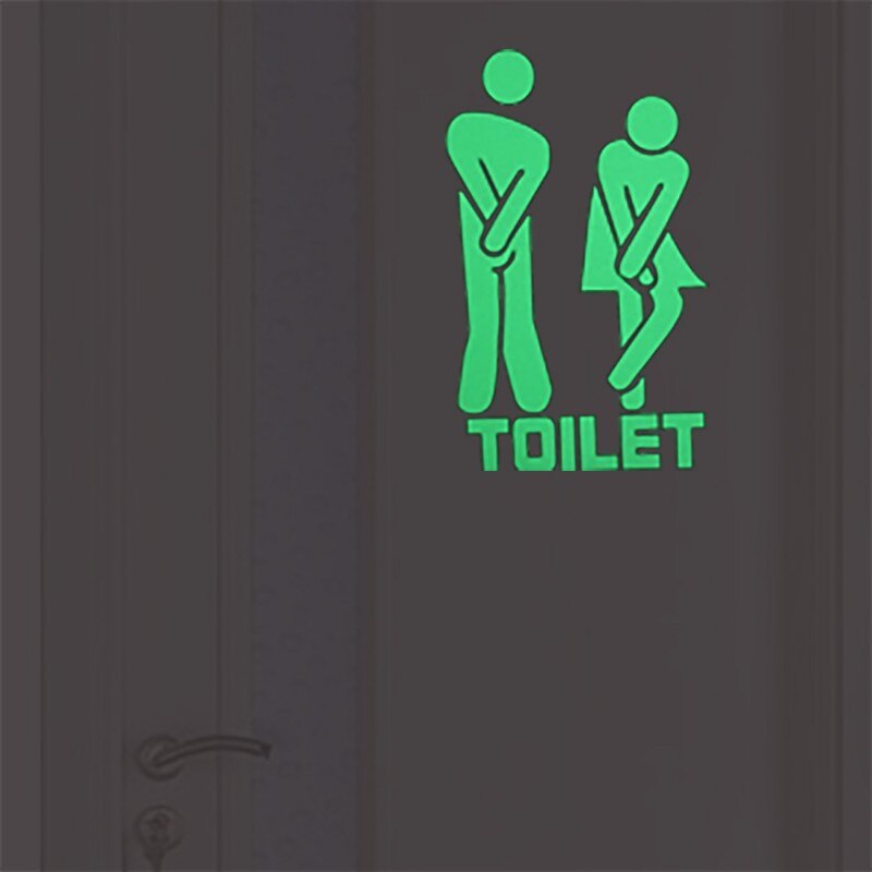 Funny Smile Bathroom Wall Stickers Glow in the Dark Toilet Sticker Home Decor Waterproof Wall Decals WC Door Decorative Poster