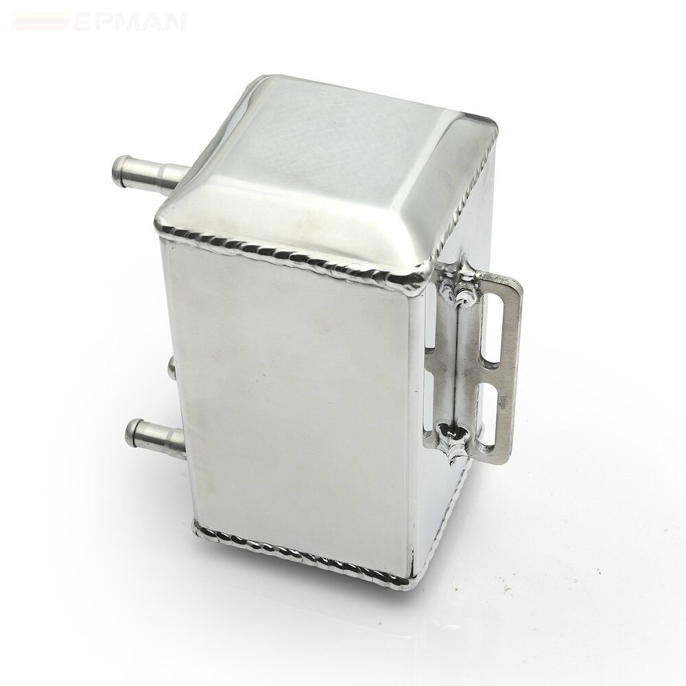 Universal Aluminum Square Car Engine Oil Catch Tank Can Reservoir Breather Kit
