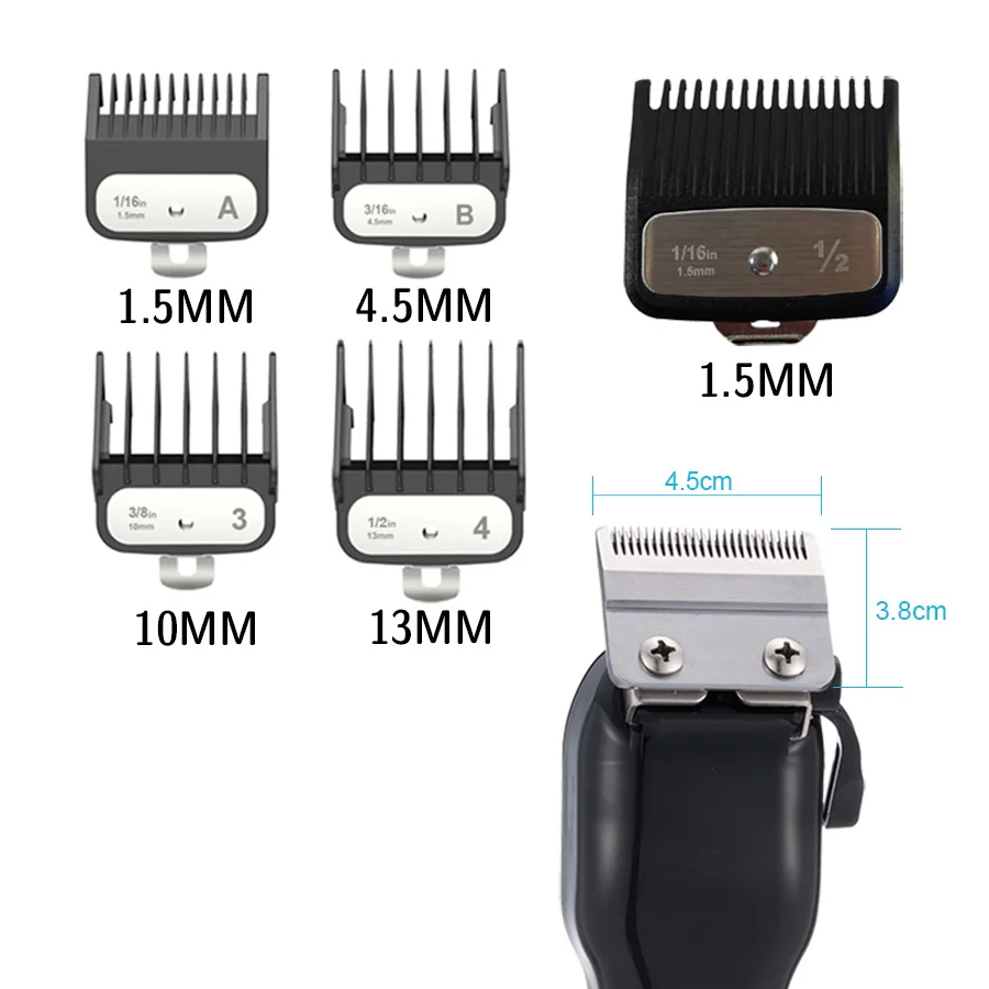 Kemei Hair Clipper Limit Comb for KM-1990 Hair Clipper Limit Guide Comb for Wahl Universal Barber Guide Comb Clipper Limit Combs