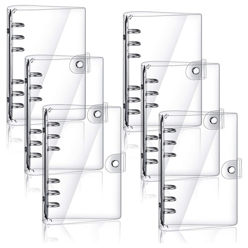 Chris. W Lot De 1 Transparent En PVC Souple 6 Anneaux à Anneaux Coque W