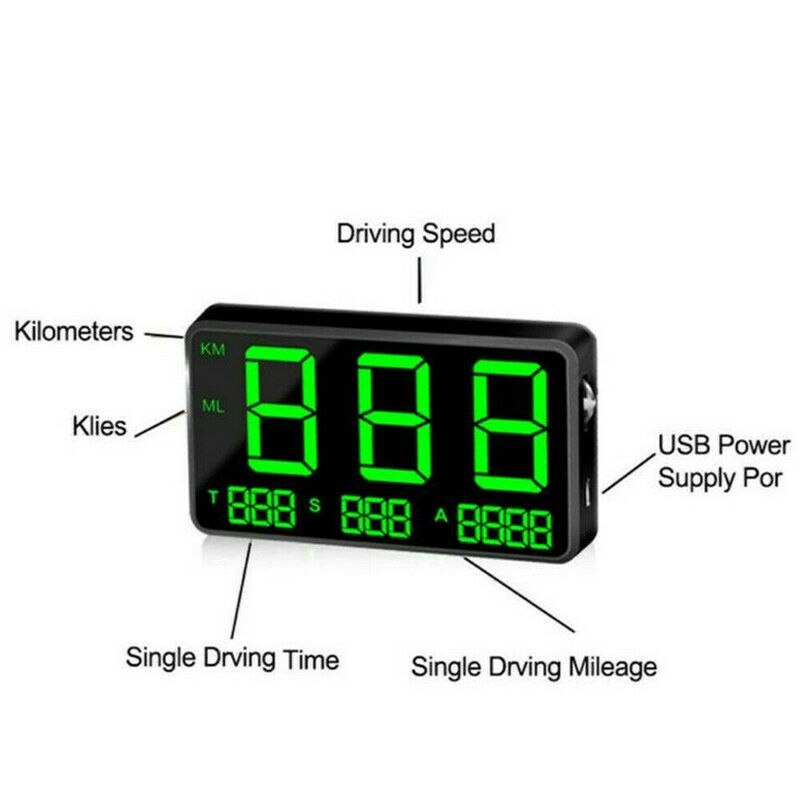 C80 Auto Hud Display Head-Up Display Gps Snelheidsmeter Display Speed Display Snelheidsoverschrijding Alarm Systeem Auto Display Speeding alarm