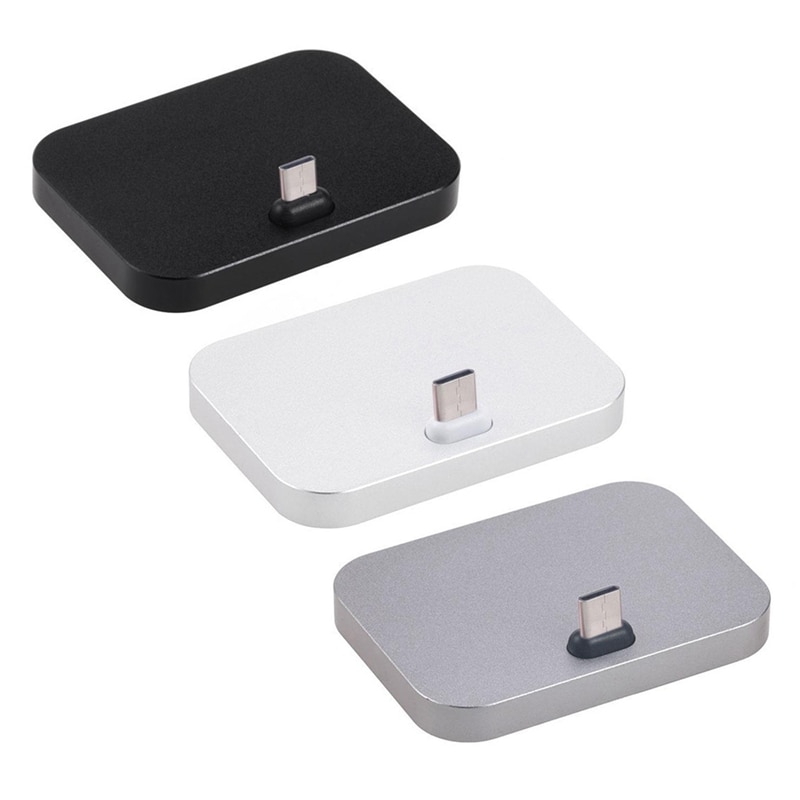 Mobile Phone Desktop Type-C Charger Stand Holder Cellphone Usb-C Charging Docking Station Black: Default Title