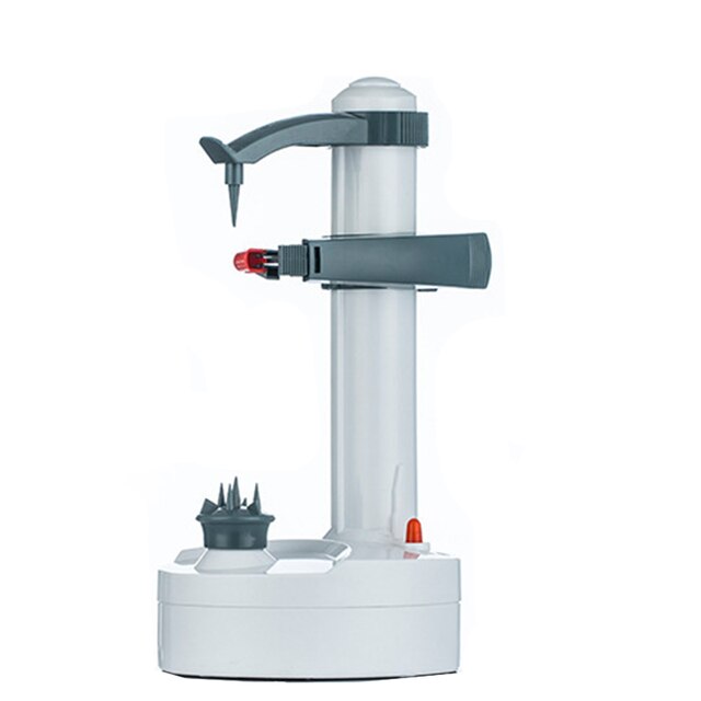 Multifunctional Electric Spiral Apple Peeler Cutter Automatic Slicer Fruit Potato Peeling Battery Operated Machine with Charger: white / CN