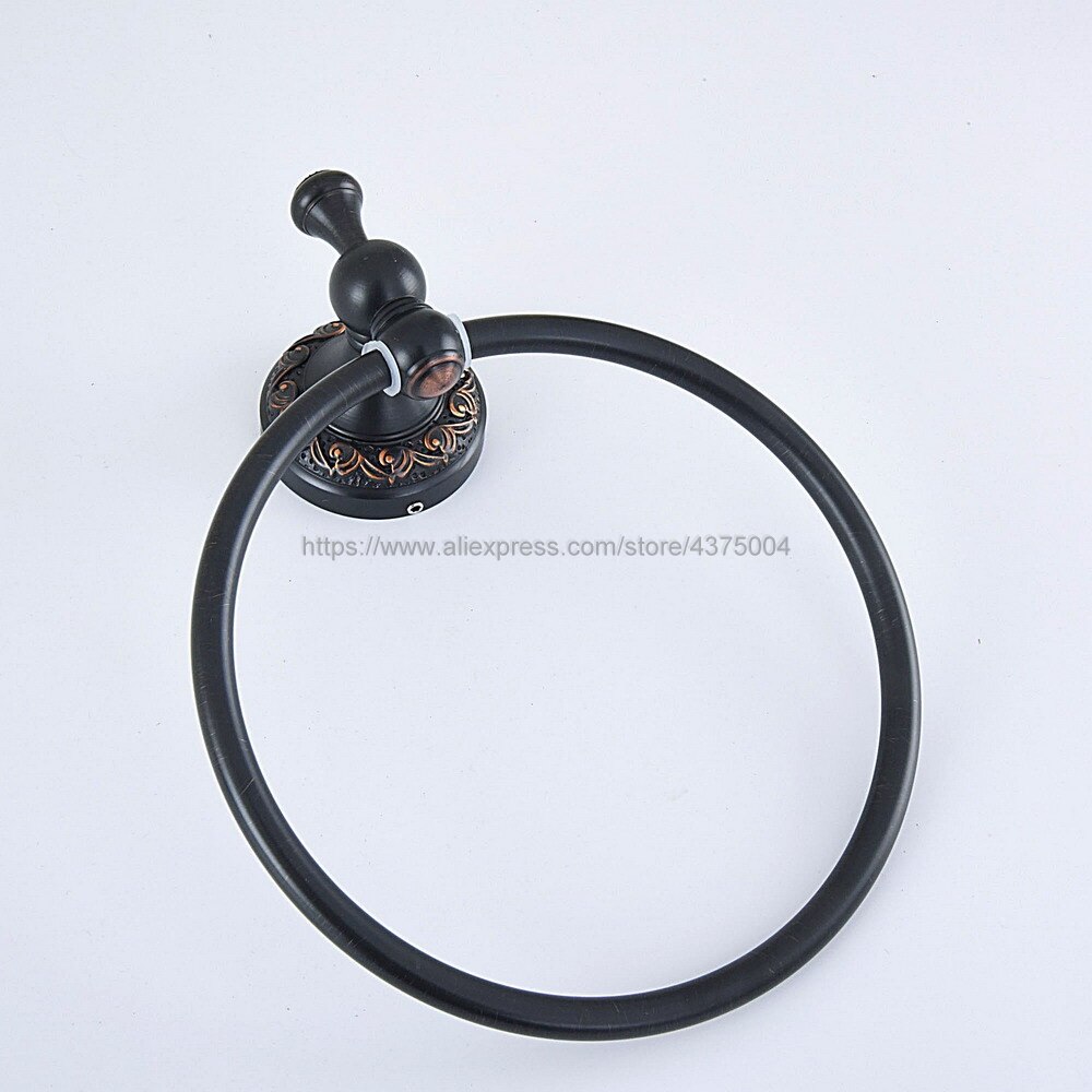 Negro aceitado de aceite de latón anillo montaje en pared accesorios de baño anillo toalla Toalla de baño Baño hardware Nba856