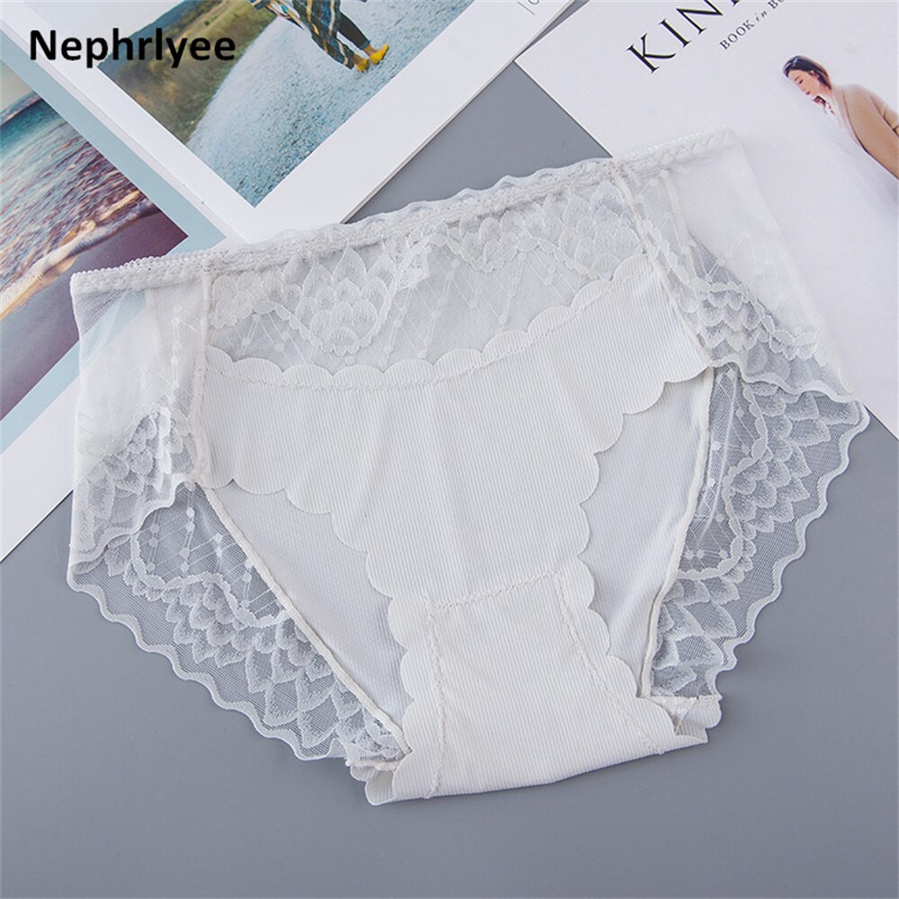 Ijs Zijde Slipje Voor Vrouw Ondergoed Sexy Kant Ademend Zachte Lingerie Vrouwelijke Slips Panty Sexy Naadloze Vrouwen Onderbroek: White