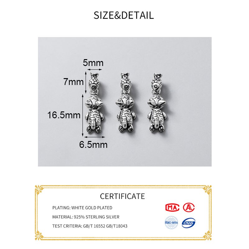 Meetsoft Classic 925 Sterling Zilveren Kat Eten Vis Bengelen Charmes Diy Handgemaakte Sieraden Voorkomen Allergie Kind Accessoires