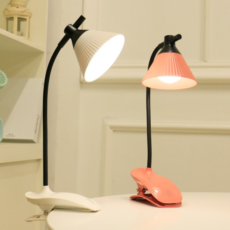 Led Desk Lamp Flexible Gooseneck Press Dimming for Book Bed Office
