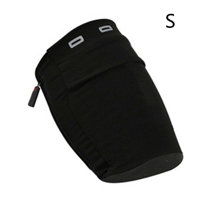 Bolsa de brazo portátil para exteriores, brazalete para ejercicio físico, soporte de almacenamiento para teléfono móvil: Black S