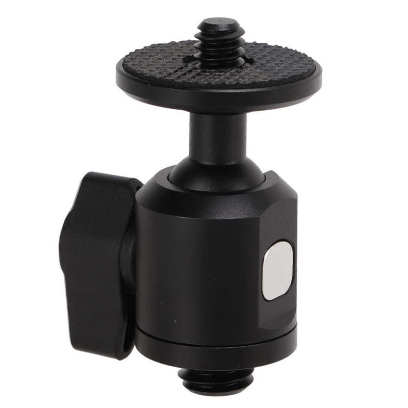 Ball Head Camera Mount Anodized Aluminum Alloy Tripod Ball Head Vertical 90° CNC Lathe for Phone
