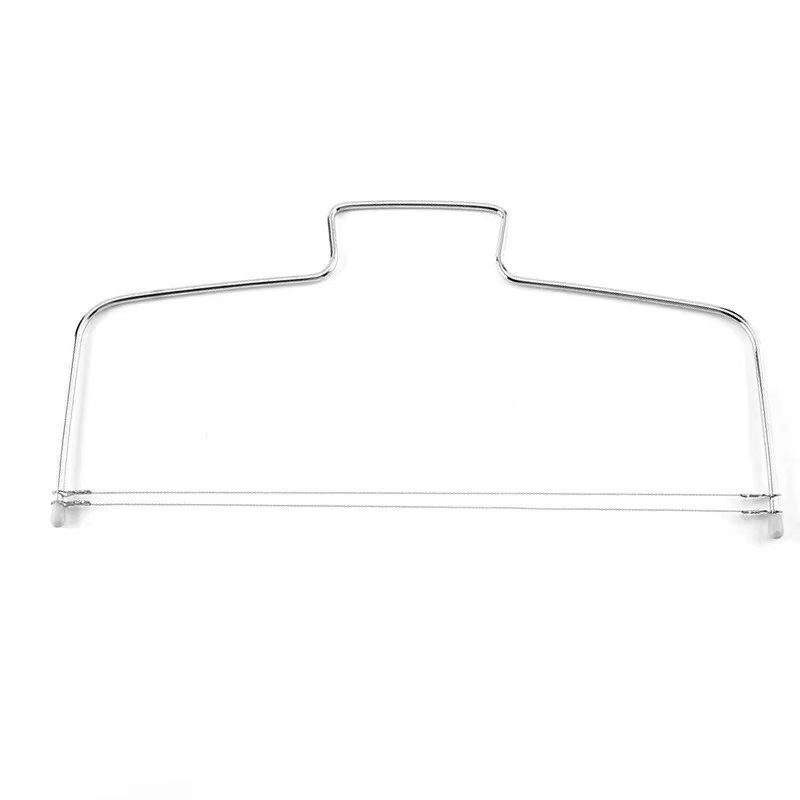 Justerbar tårtutskärare och avjämnare för bakning med 2- trådar, rostfritt stål, silver