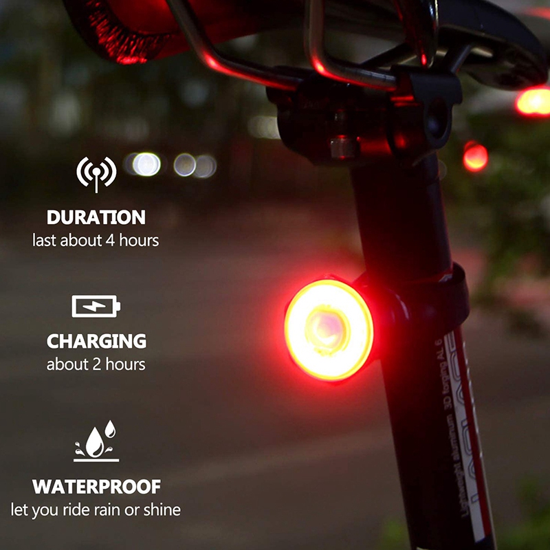 USB wiederaufladbare Fahrradbeleuchtung einstellen Licht (weißes Licht) & Rücklicht (LED rotes Licht) für Rennradzubehör, 2 einstellen