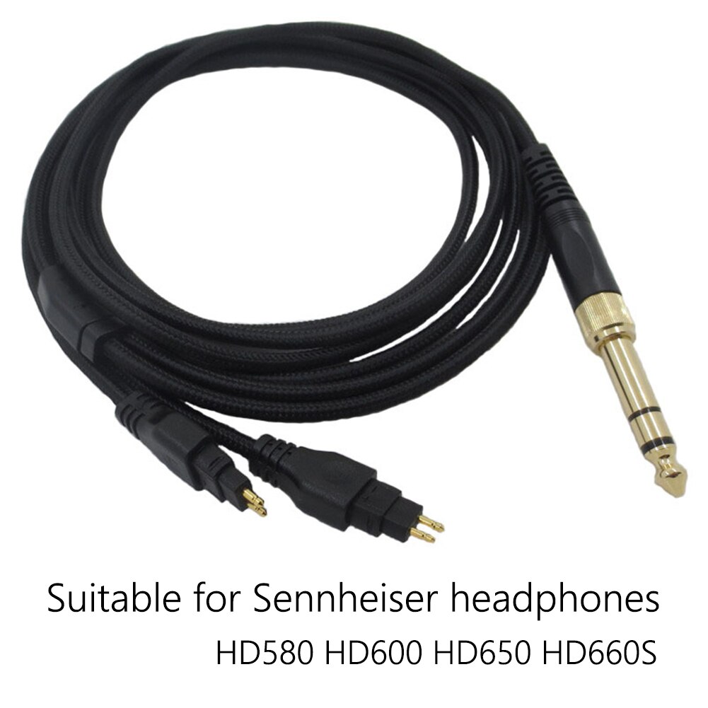 Lydkort lydkabler erstatning til hodetelefonkabel til sennheiser  hd580 hd600 hd650 hd660s 3.5mm jack hodetelefoner