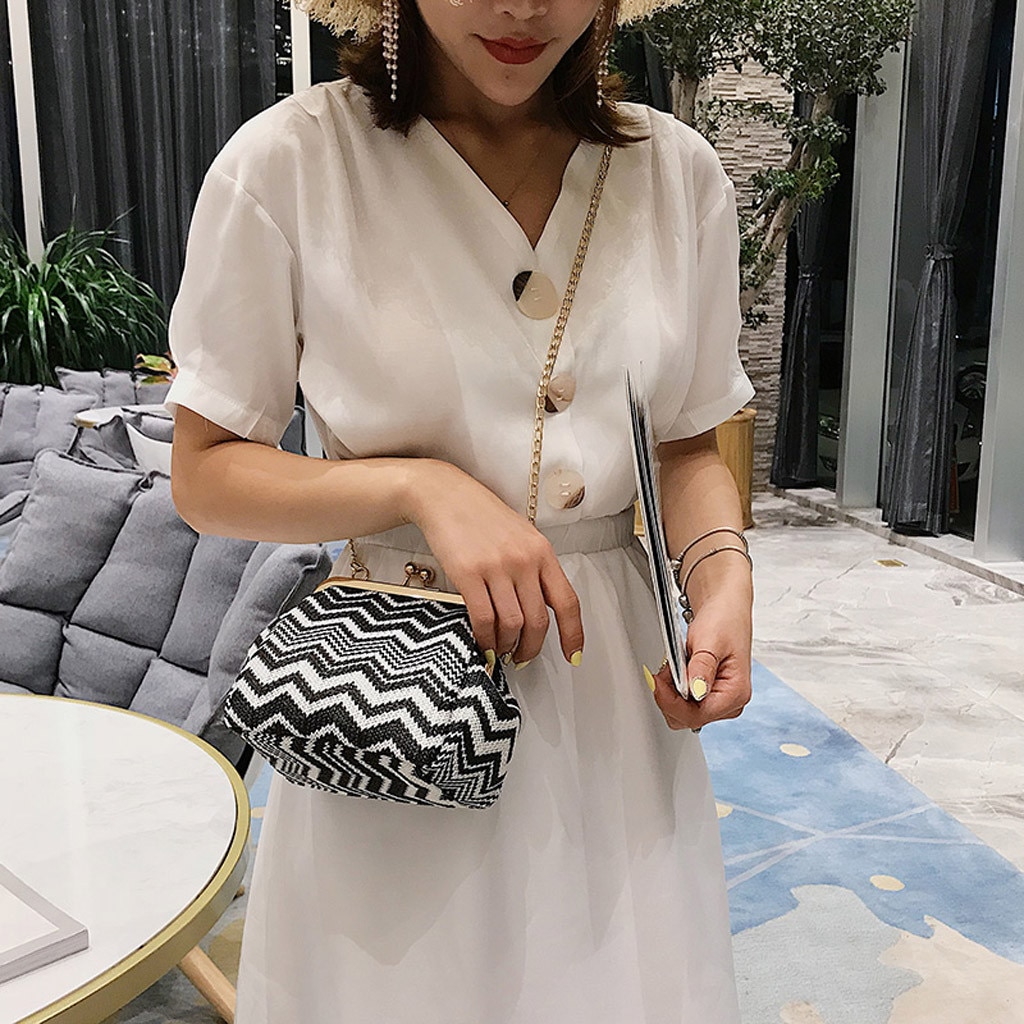 Women Weaving Hit Color Shoulder Bags Hand Messenger Phone Bag Braided zipper shoulder diagonal phone purse bags June3