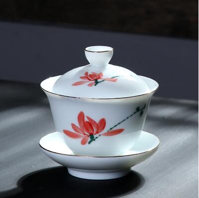 Keramisk tekande elkedel gaiwan håndmalet tekop porcelæn kinesisk kung fu tesæt: Stil c
