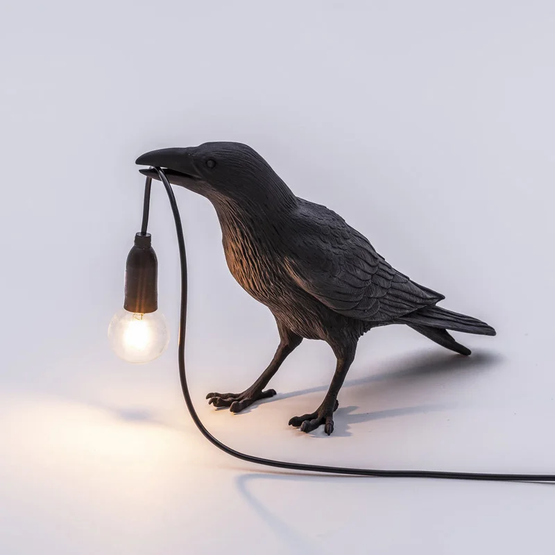 Nordic Lucky Bird Table Lamp Bedroom Bedside Living Room Table Lights Resin Animal Lively Home Decor Lighting Fixture