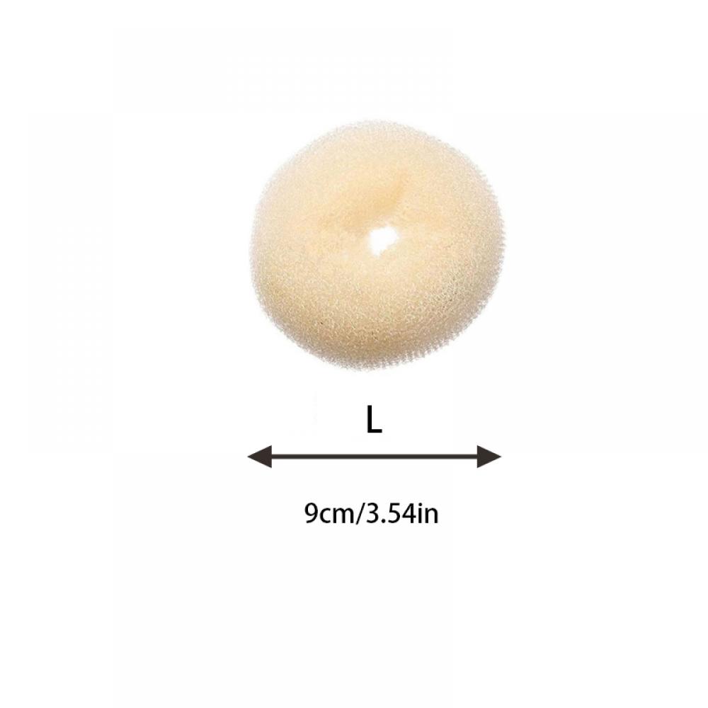 Donut de espuma mágica para hacer moños en el pelo, anillo grande fácil, herramientas de estilismo para el cabello, accesorios para el cabello para niña y mujer: Beige-L