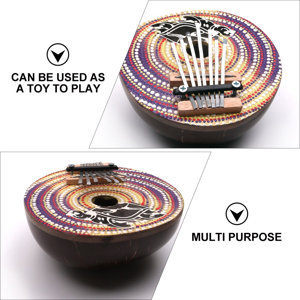 Shell Painted Kalimba 7 Keys Thumb Piano Random Pattern