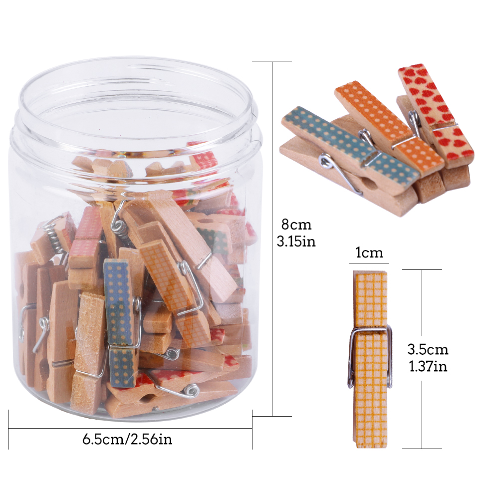 40 Stuks Hout Kleur Geschilderd Gedrukt Kleine Houten Clips Gebruikt Als Foto Clips Craft Decoratie Clips Kleren Clips Voor Dagelijks levert