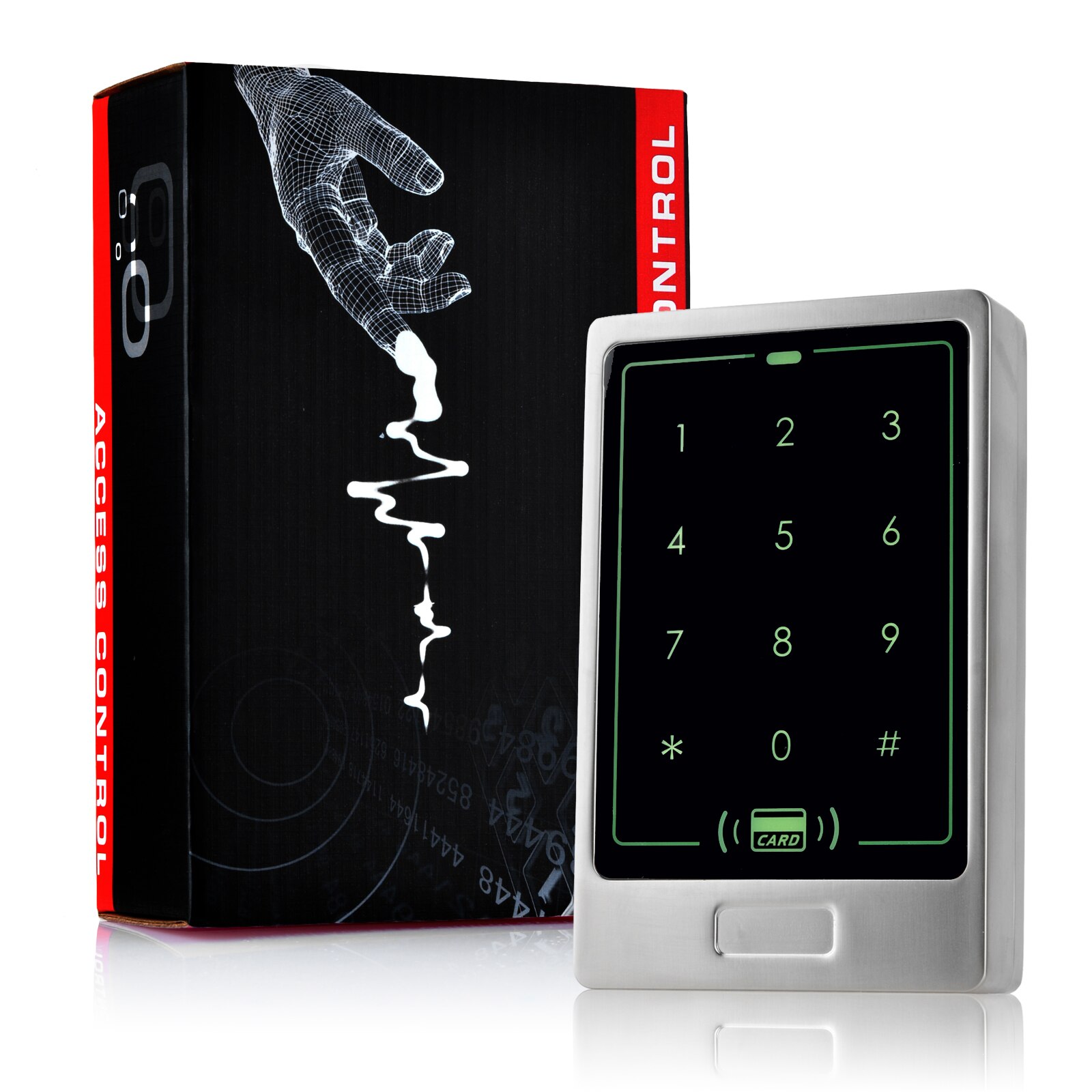 Teclado de control de puerta de acceso, 125KHz, placa de Control de acceso independiente Wiegend: OTP620 Silver 13.56M