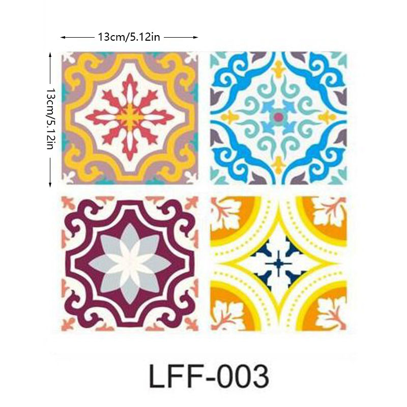 13*13cm 4 stk middelhavsstil retro fliser badeværelse køkken mosaik marokkansk arabisk wallstickers køkken backsplash selvklæbende: Lff 003