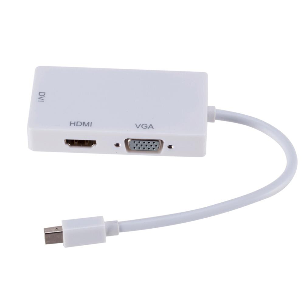 Asunflower Mini Displayport Thunderbolt DP To HDMI VGA DVI Adapter Converter Cable For IMac Mac Mini Pro Air Book TO Monitor TV: White