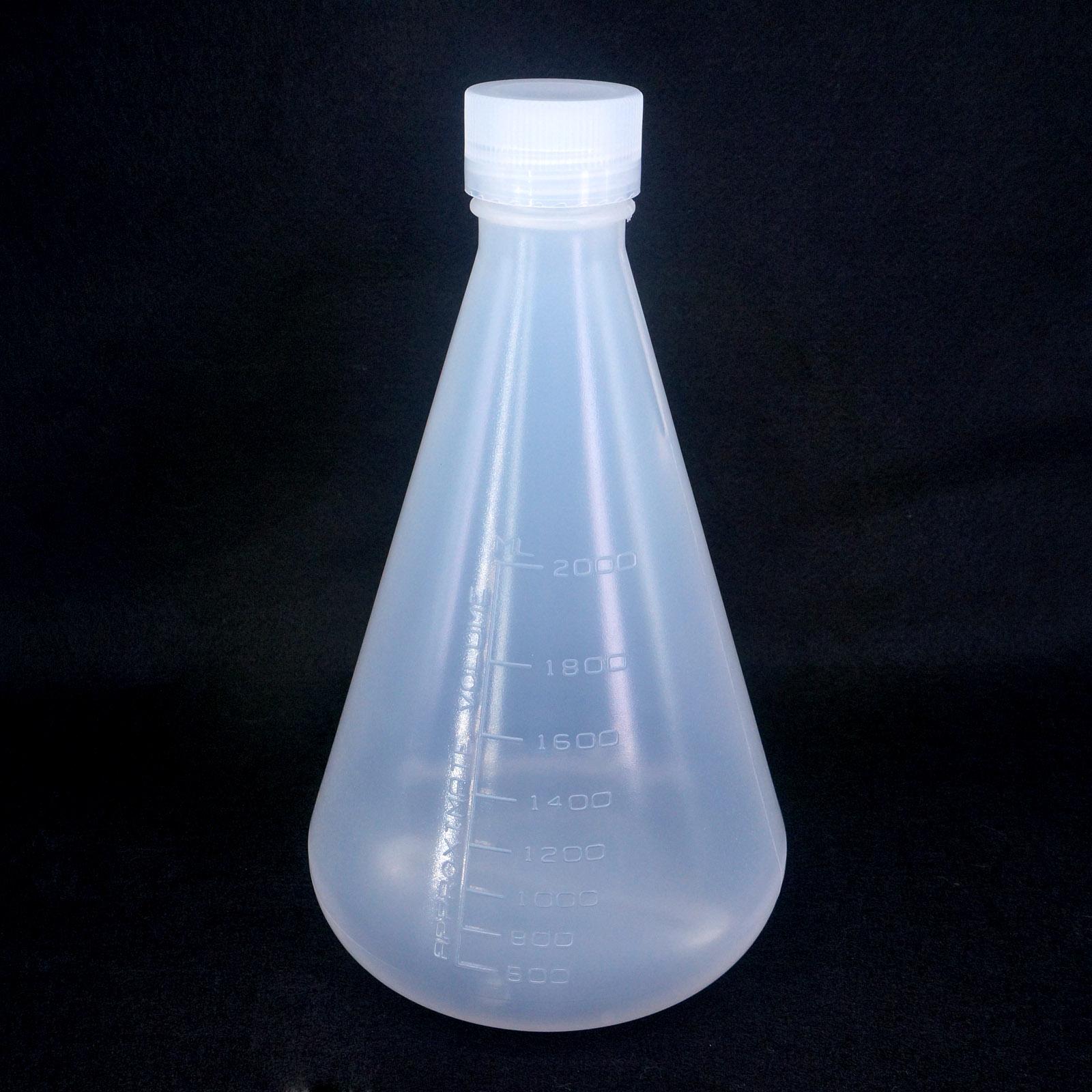 2000ML PP Conical Erlenmeyer Flask With Cap Lab Teaching Experiment