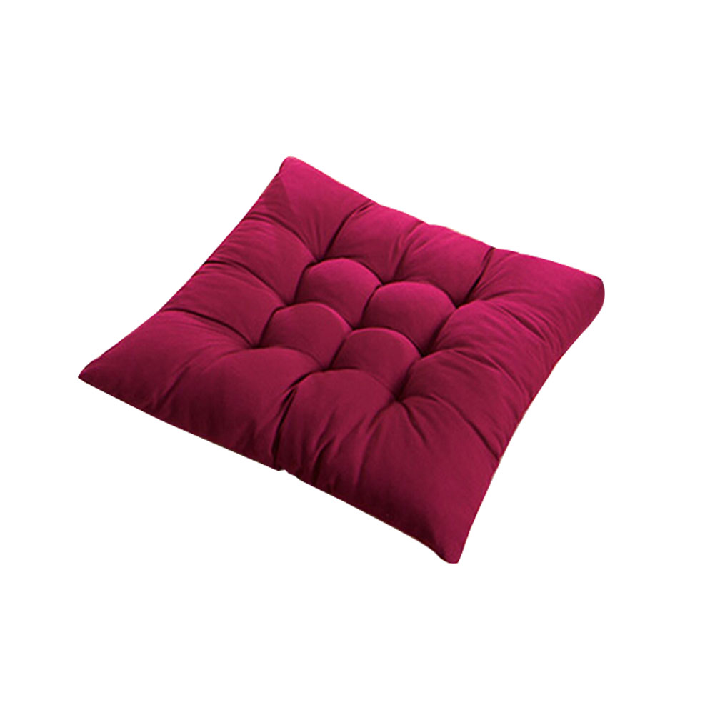 Zachte dikke kussen stoelkussen effen kleur gebonden touw stoelkussen eetkamer keuken kantoor huisdecoratie stoelkussen decoratie: Wijnrood