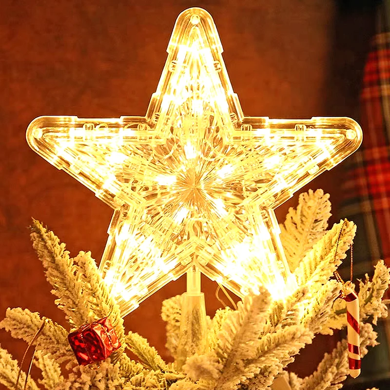 Weihnachten Stern LED Nachtlicht Weihnachtsbaum oben fünfzackigen Stern Lampe Hochzeit Party Garten Weihnachten Dekoration Leuchtende Lieferungen