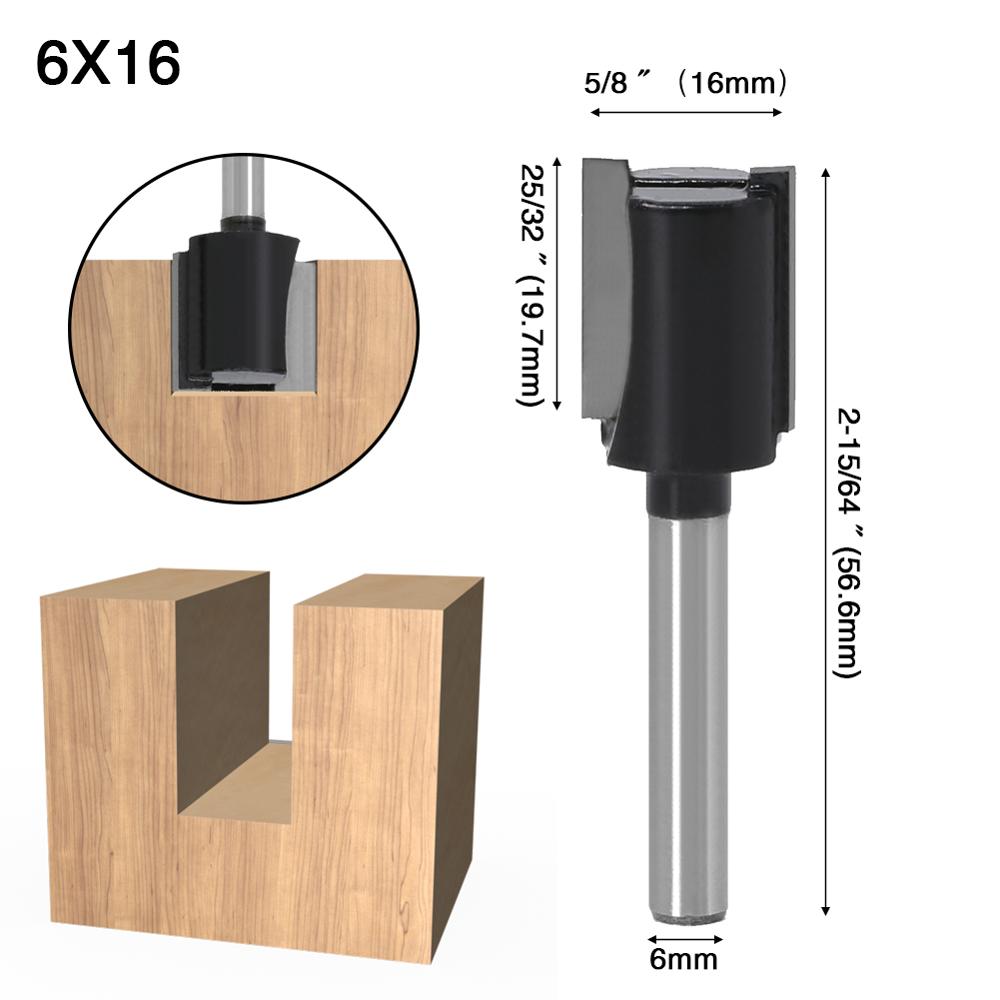 3pcs 6mm Shank Wood Router Bit 14mm/16mm/22mm Diameter Straight/Dado Router Bit Wood Cutter